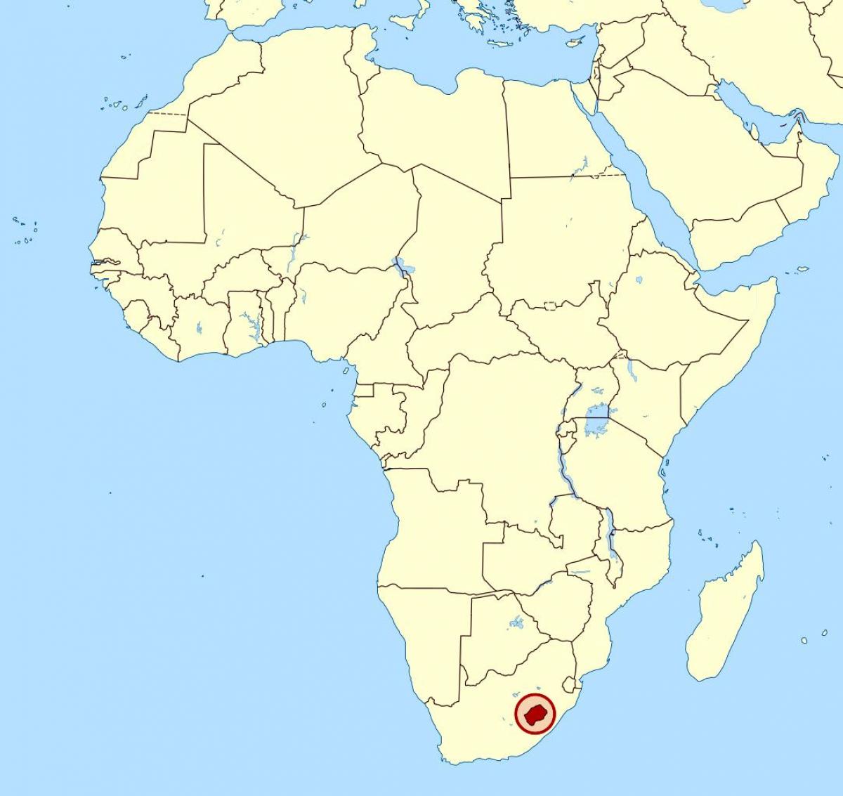 Lesotho în africa hartă