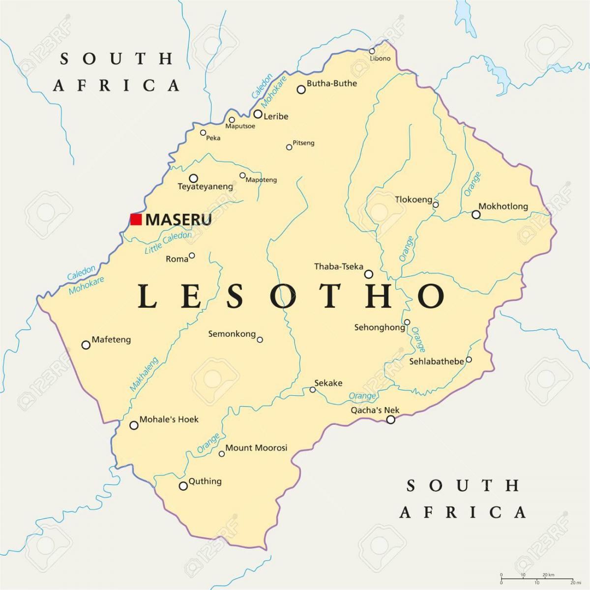 harta maseru, Lesotho