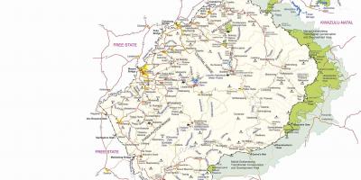 Harta Lesotho posturile de frontieră