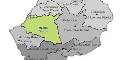 Harta Lesotho arată raioane