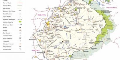 Lesotho drumuri hartă