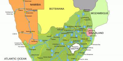 Harta Lesotho și africa de sud